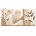 qivzunor™ Neutral Botanical Wall Art Set of 3