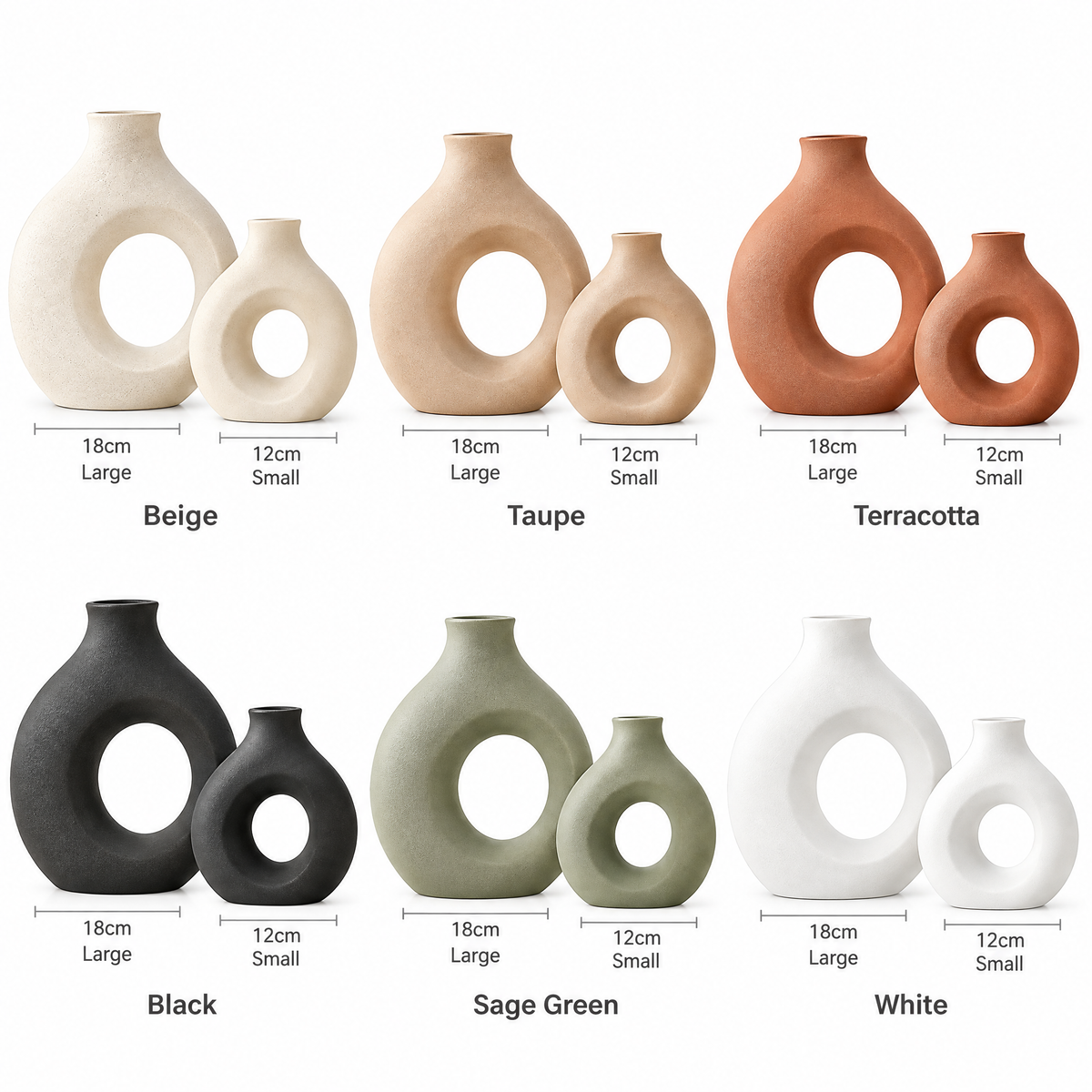 qivzunor™ Sculptural Loop Ceramic Vase Set
