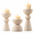 qivzunor™ Sculptural Pillar Candle Holder Set