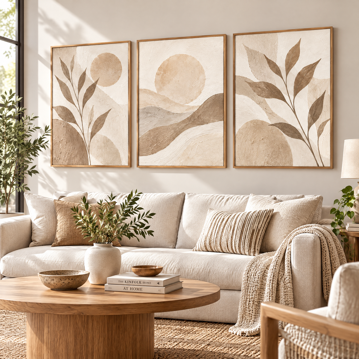 qivzunor™ Neutral Botanical Wall Art Set of 3