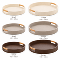 qivzunor™ Round Decorative Tray Set with Wood-Look Handles
